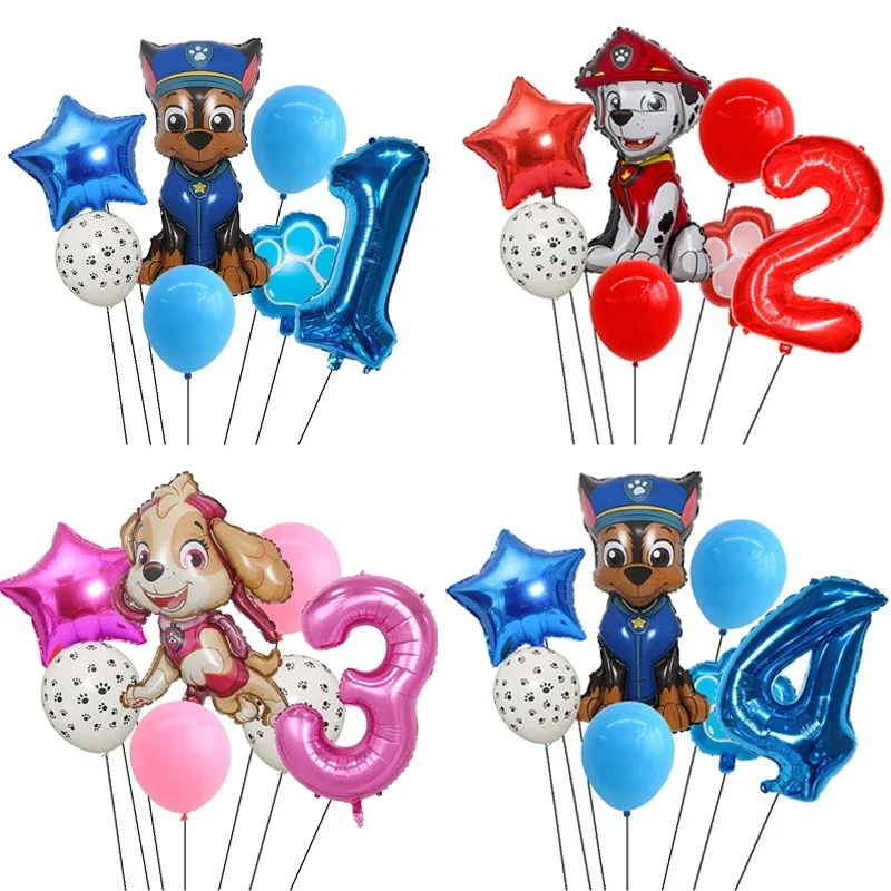 Musical Instrument Gong - 7pcs Paw Patrol Party Balloon Figure