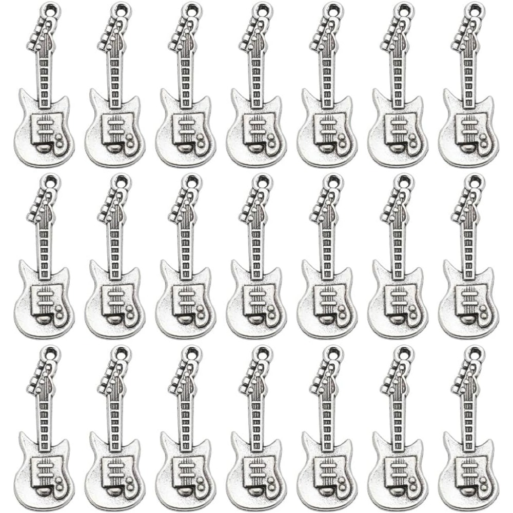 Musical Instrument Of - 1 Box 50Pcs Vintage Guitar Charms