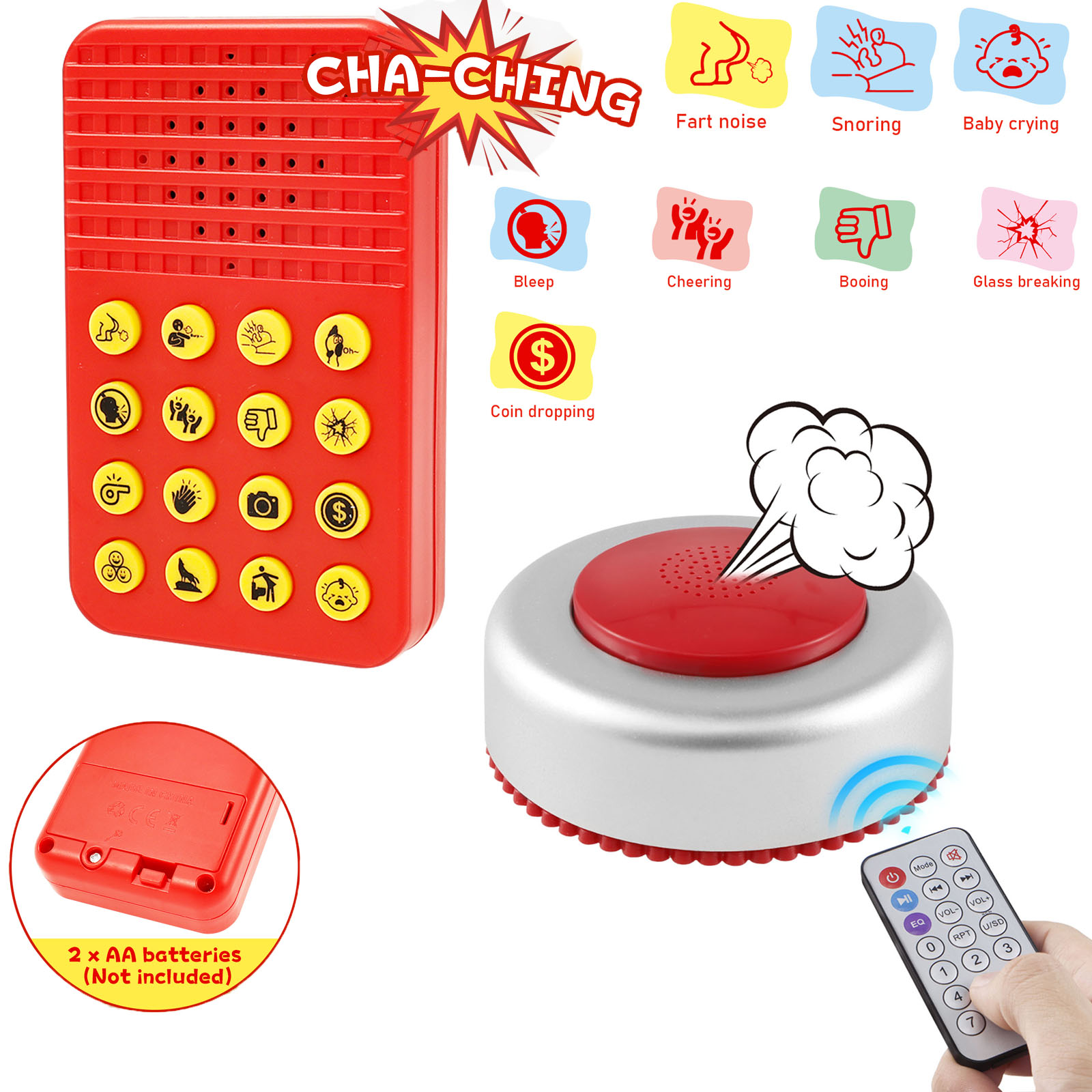 Musical Instrument Gong - Funny Sound Effects Machine Remote Fart