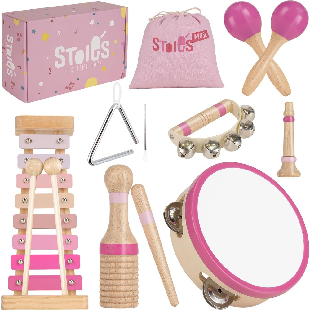 Musical Instrument For Toddlers - Montessori Music Toy Set: Wooden Instruments