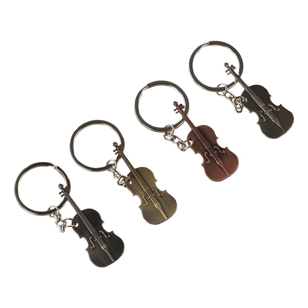 Musical Instruments Cartoon - Cool Metal Guitar Key Chain Classical