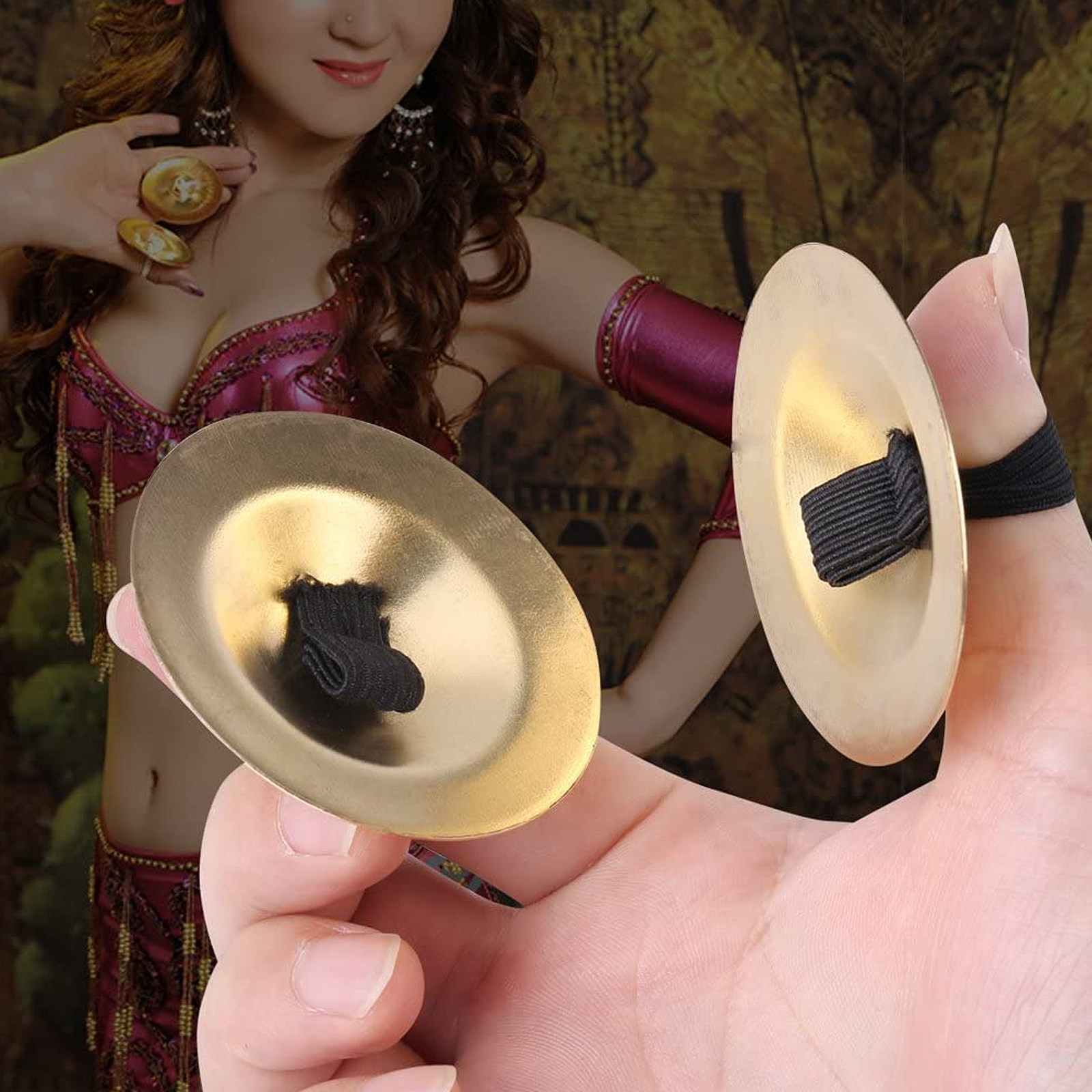 Musical Instrument Kids - 2Pairs Copper Finger Cymbals Mini Small