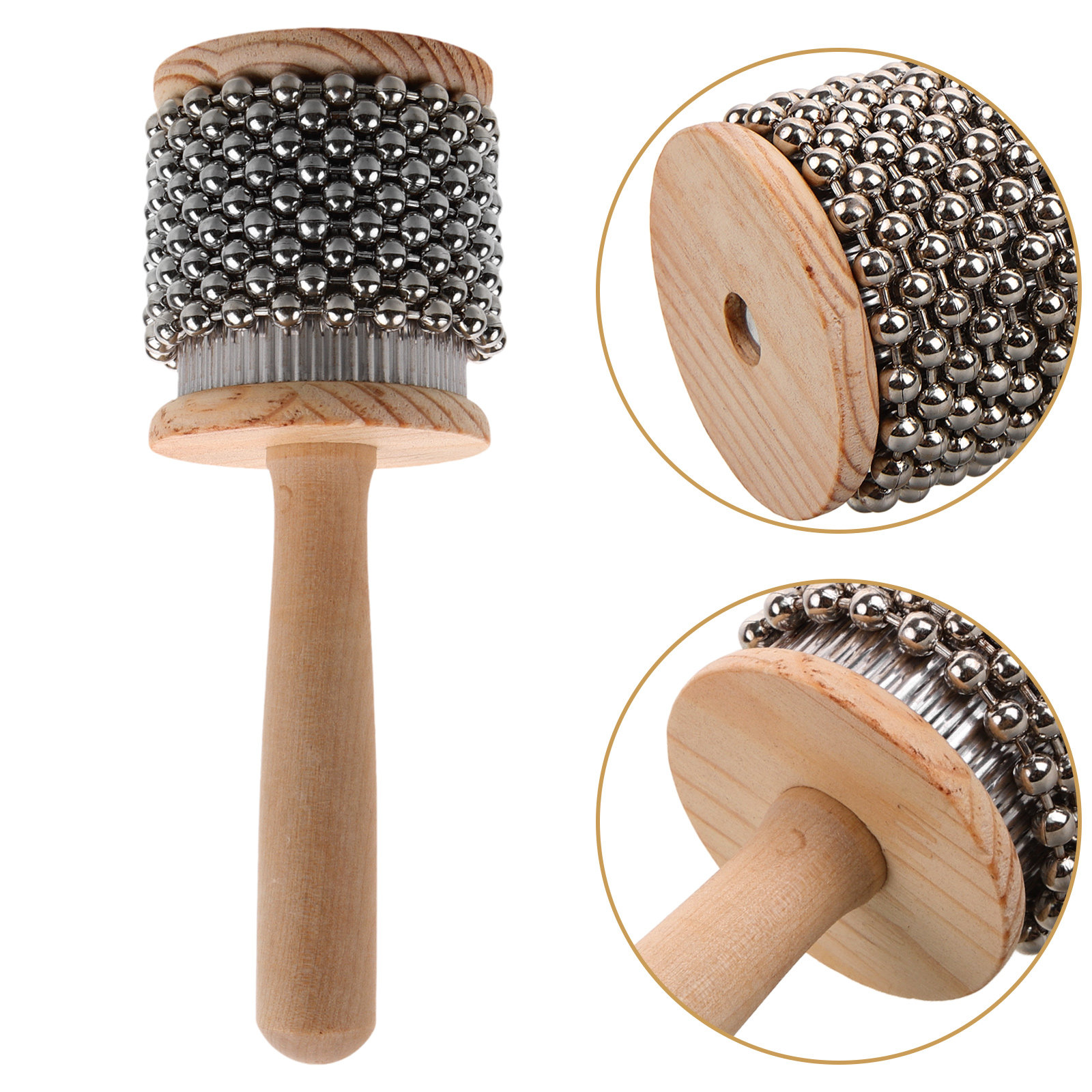 Musical Instrument For Toddlers - Kids Percussion Instrument Cabasa Wooden Metal