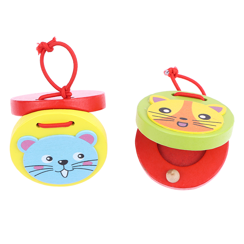 Musical Instruments Cartoon - 1Pc Kids Cartoon Wooden Crocodile/Round Castanets