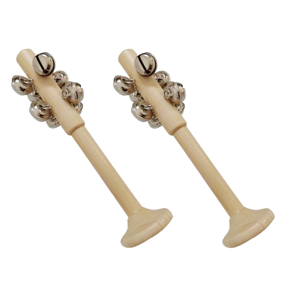 2Pcs Wooden Stick Bells Educat - Musical Instrument For Toddlers 评论和价格