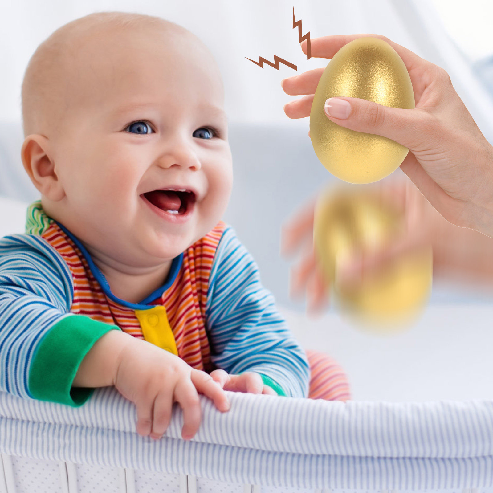 2Pcs Baby Sand Eggs Egg Shaker - Musical Instrument For Babies 评论和价格