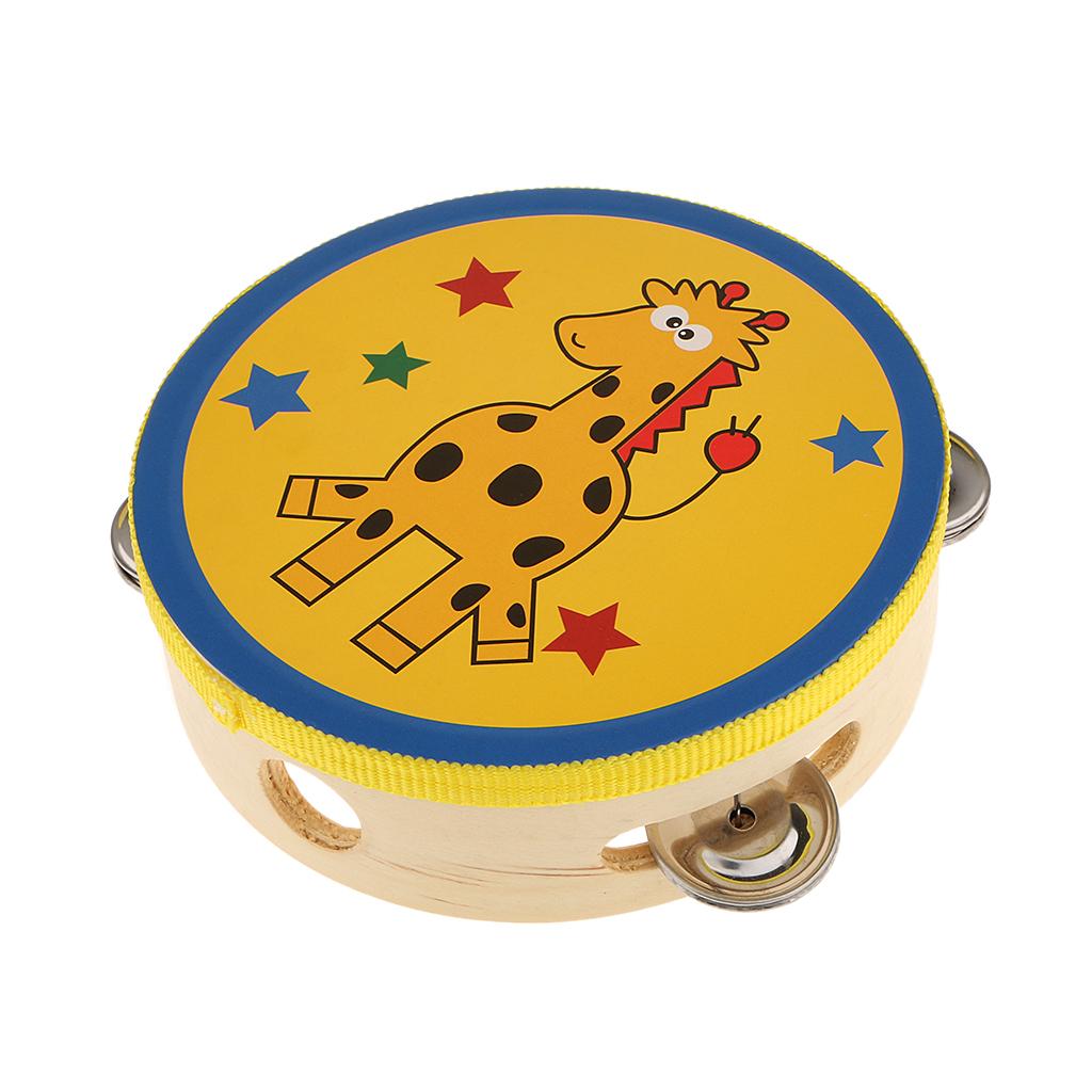 Wooden Tambourine Small Hand P - Musical Instrument Kids 评论和价格