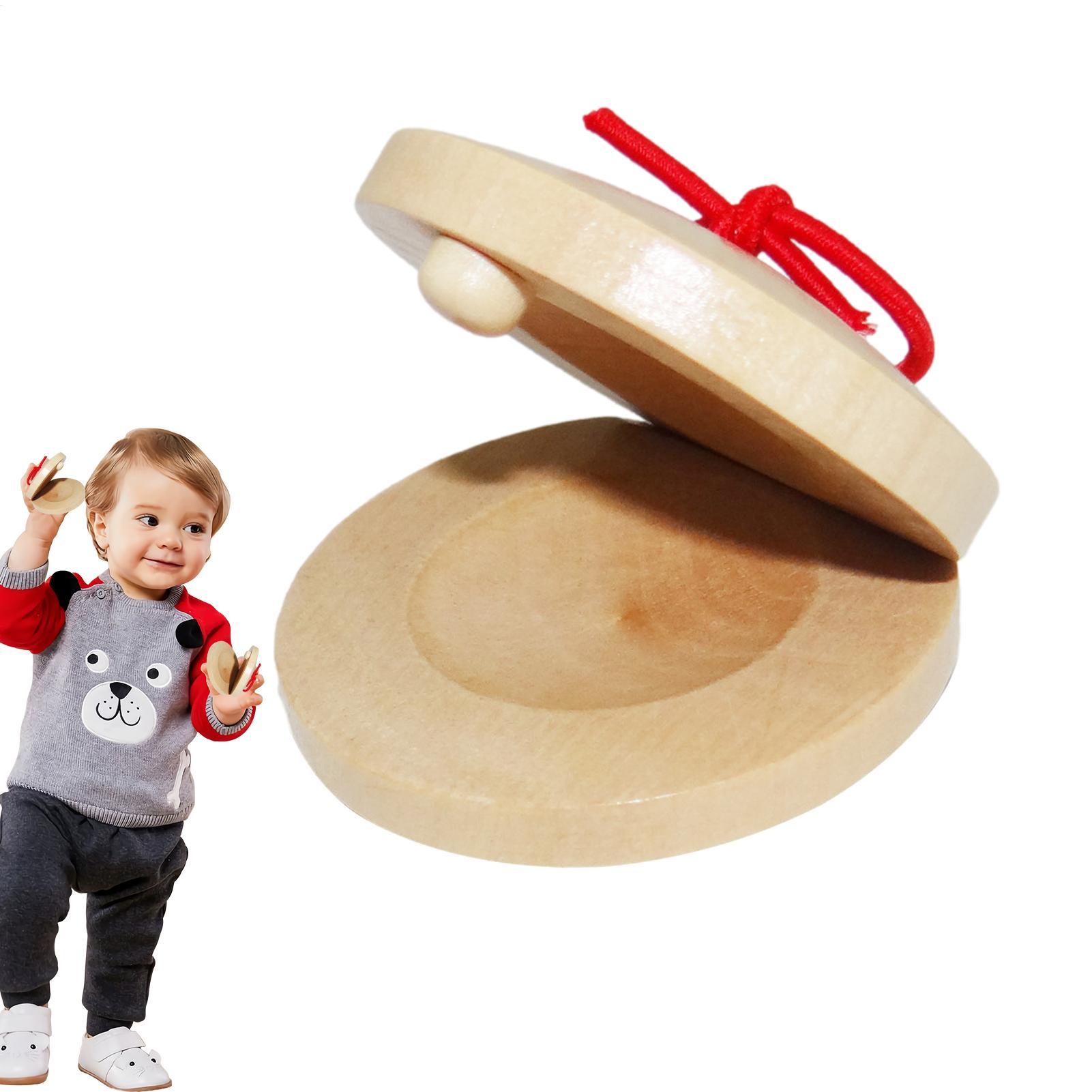 Wooden Castanets Kids Musical  - Musical Instrument For Toddlers 评论和价格
