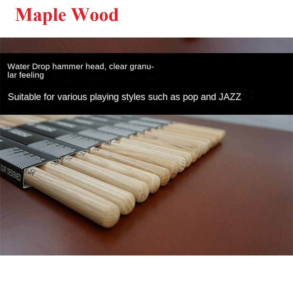 1 Pair 5A/7A Maple Wood Drumst - Musical Instrument Gong 评论和价格