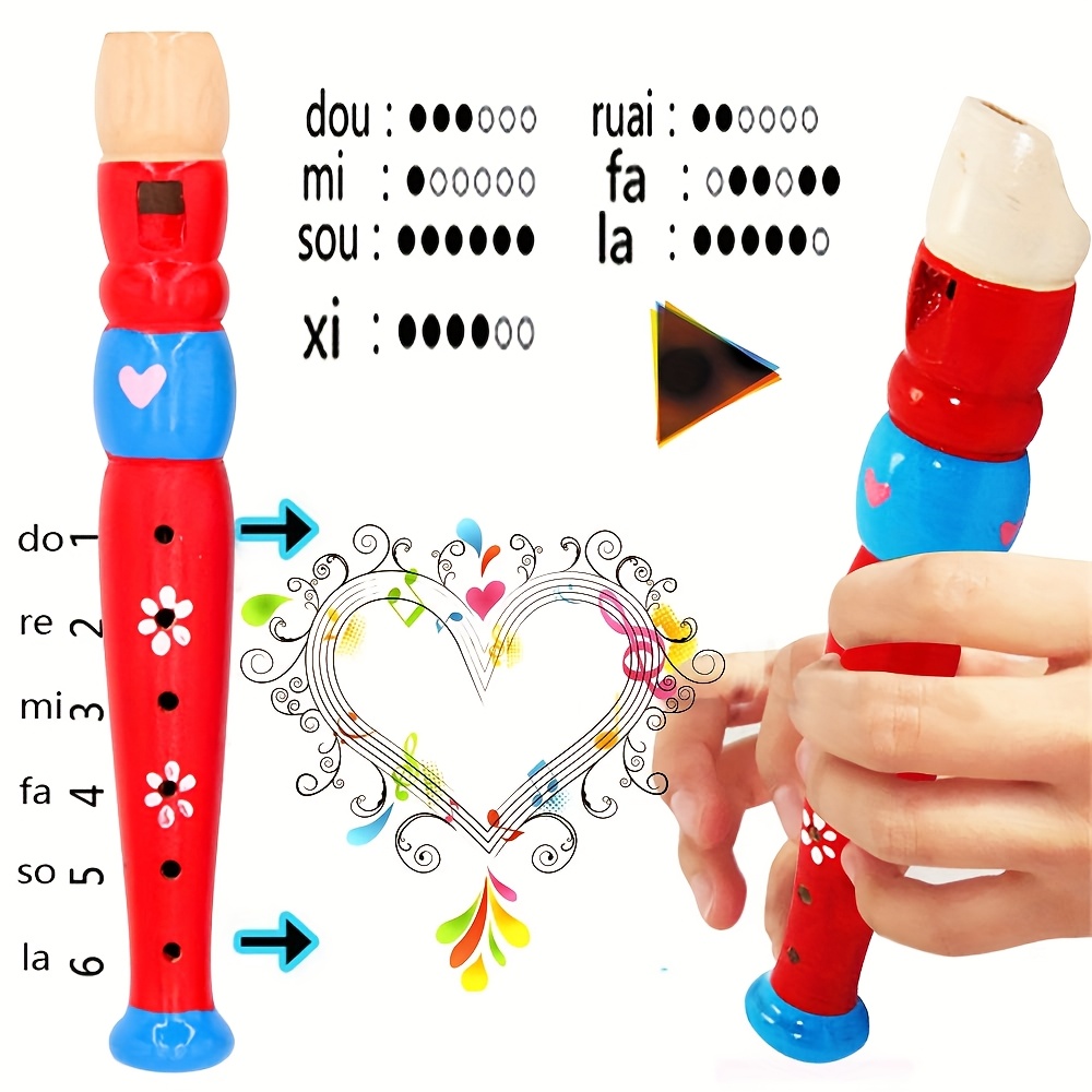 1pc Wooden Flute 6-Hole Colorf - Musical Instruments Cartoon 评论和价格