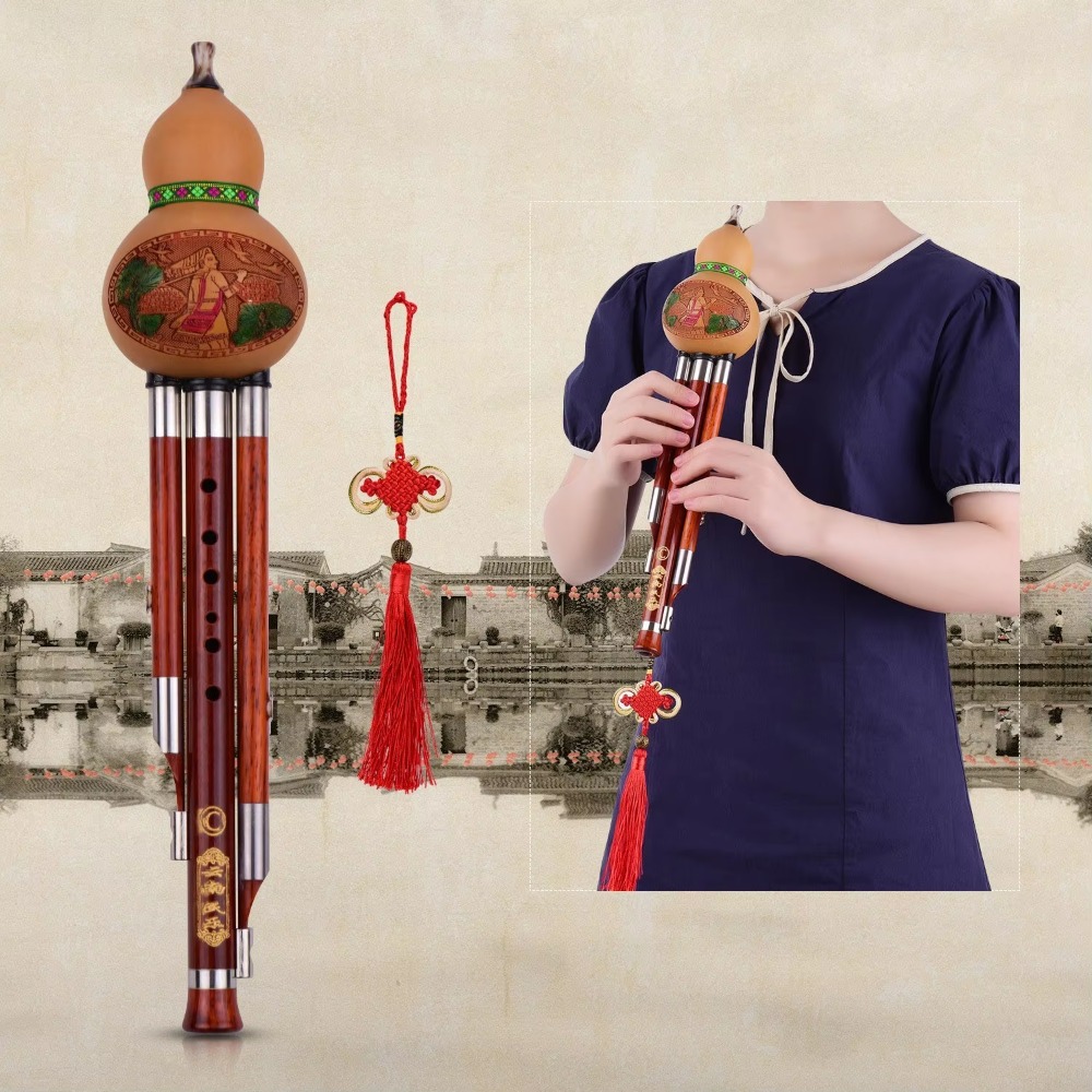 3-Tone C Key Hulusi Gourd Flut - Musical Instrument Of 评论和价格