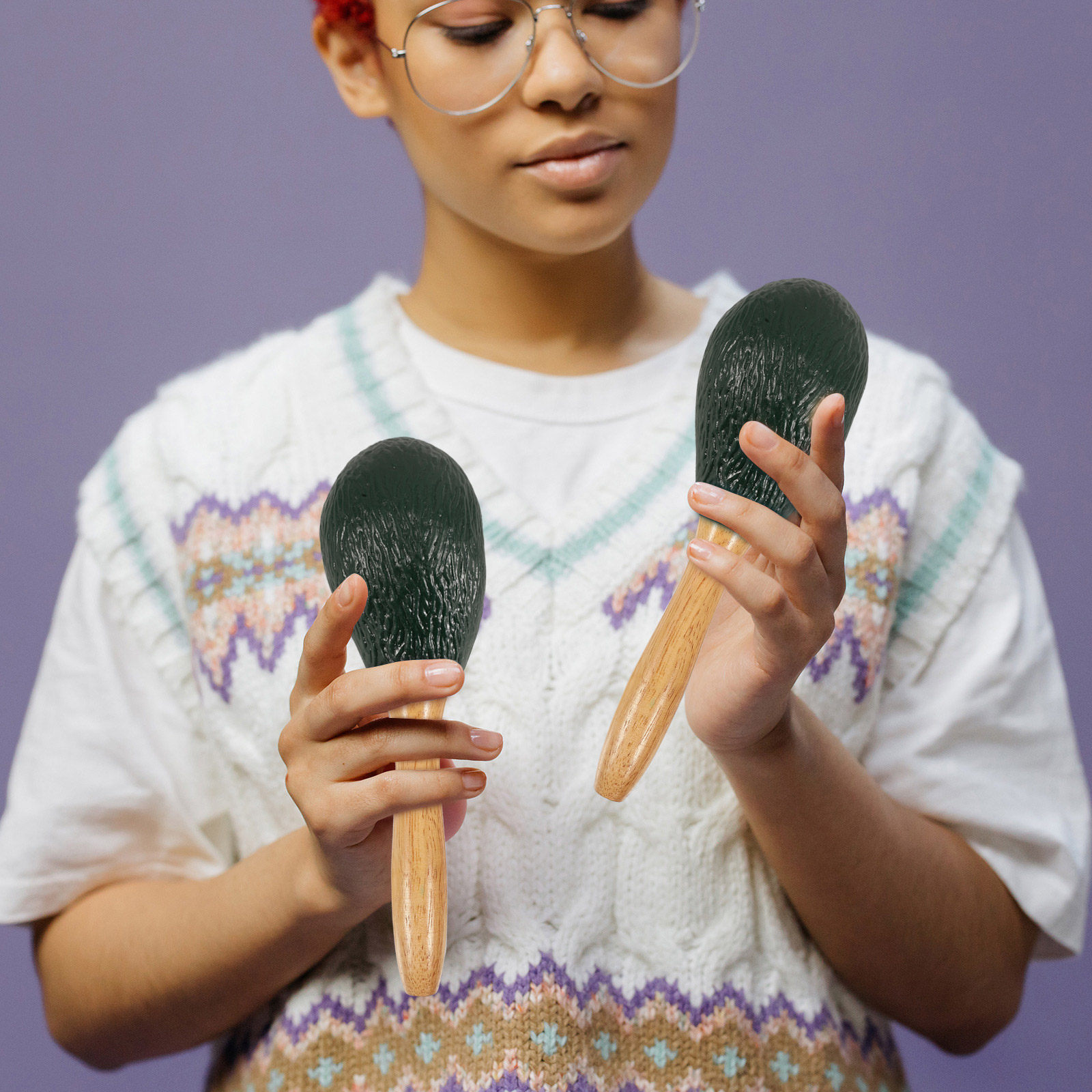 Fruit Shaker Maracas Avocado T - Musical Instrument For Toddlers 评论和价格
