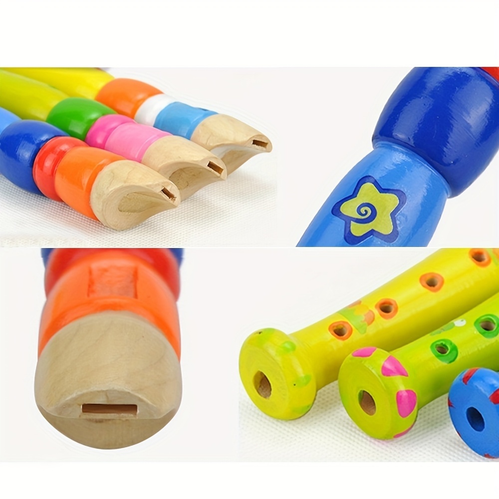 1pc Wooden Flute 6-Hole Colorf - Musical Instruments Cartoon 评论和价格