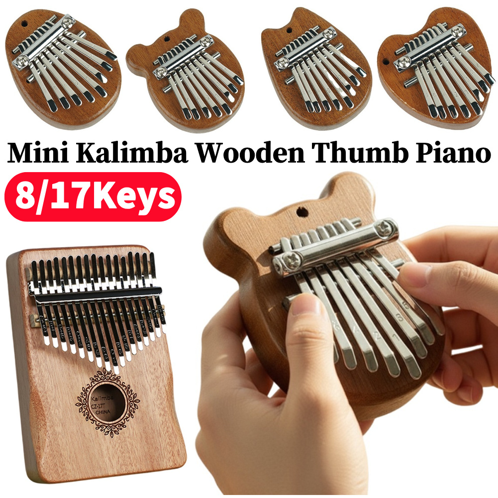8/17Keys Mini Wooden Kalimba H - Musical Instrument Kids 评论和价格