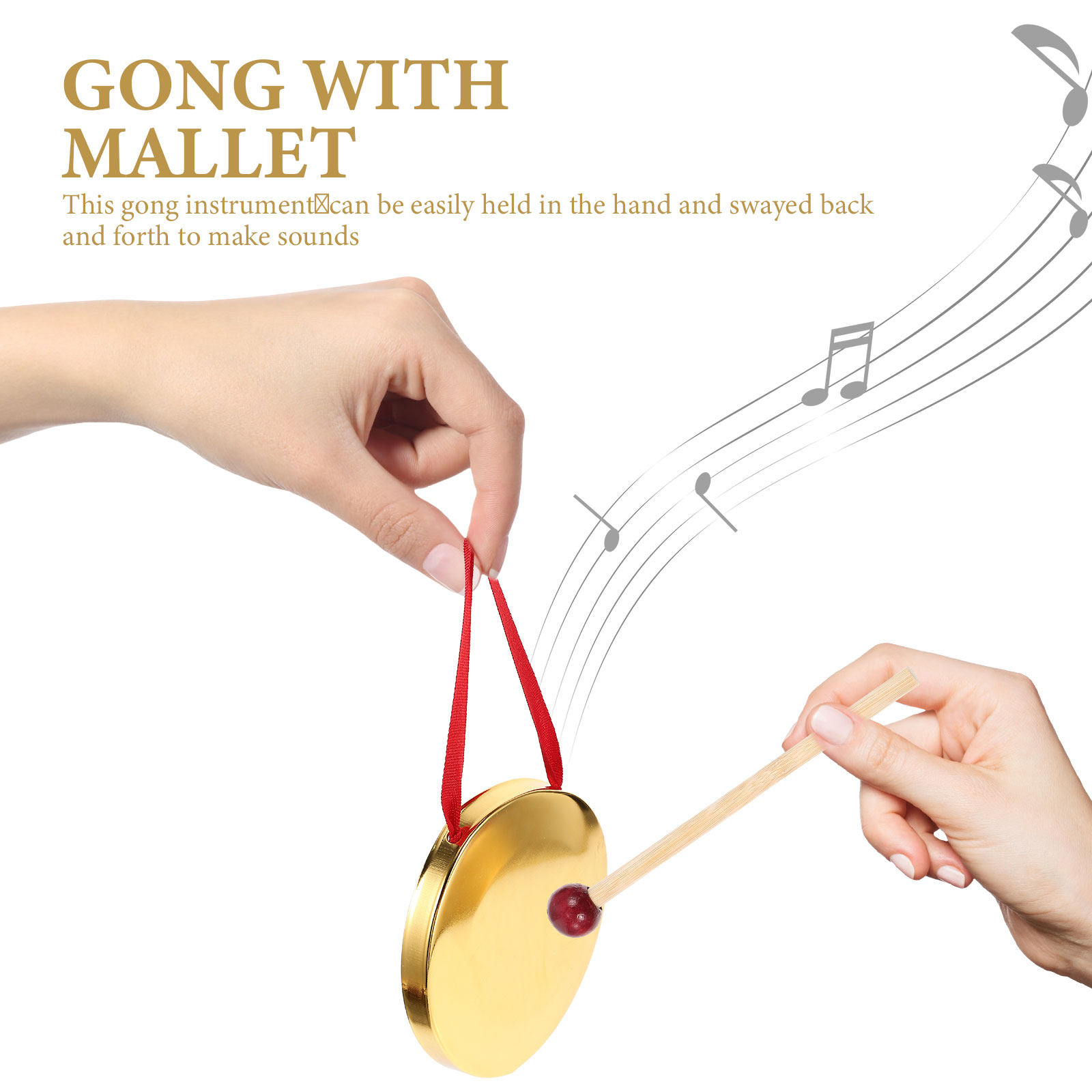 1Set Hand Held Gong Small Meta - Musical Instrument Gong 评论和价格