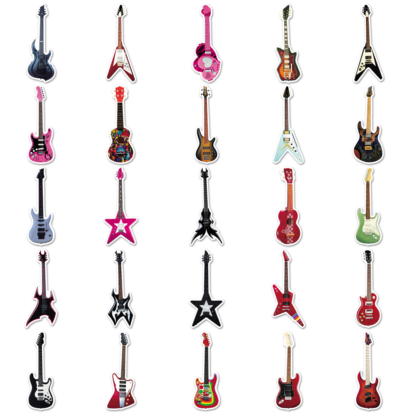 50-Pack Guitar Graffiti Sticke - Musical Instruments Cartoon 评论和价格