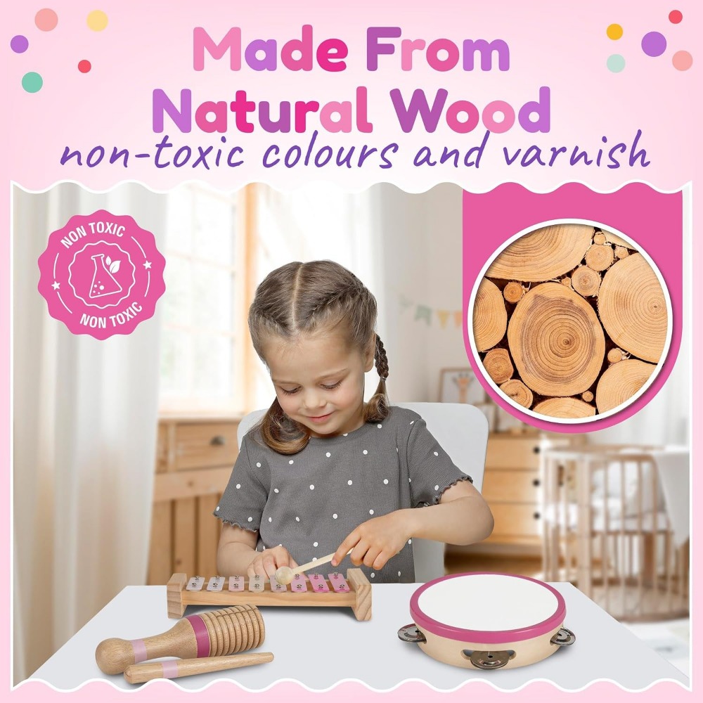Montessori Music Toy Set: Wood - Musical Instrument For Toddlers 评论和价格