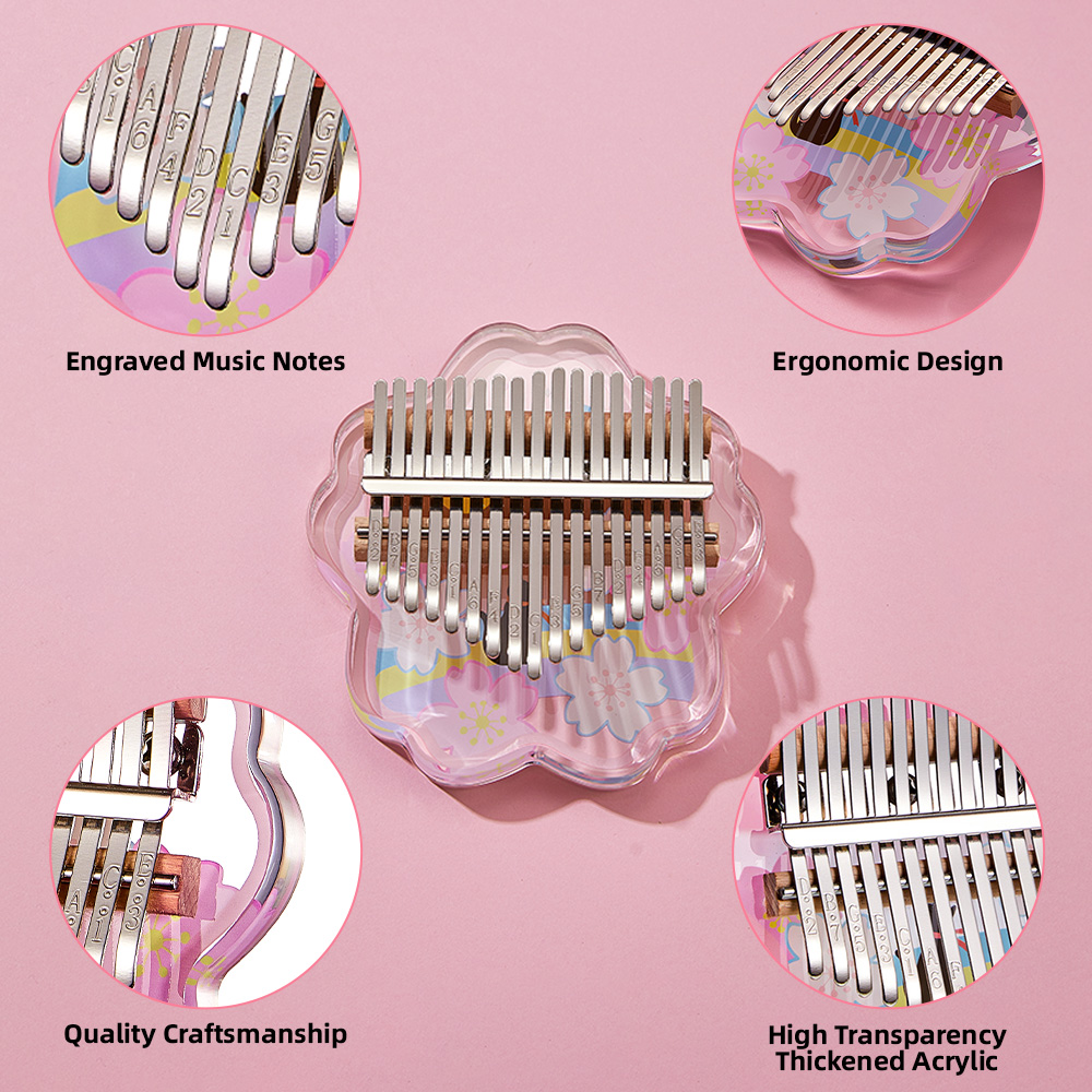 Mini Thumb Piano 17 Keys Porta - Musical Instruments Cartoon 评论和价格