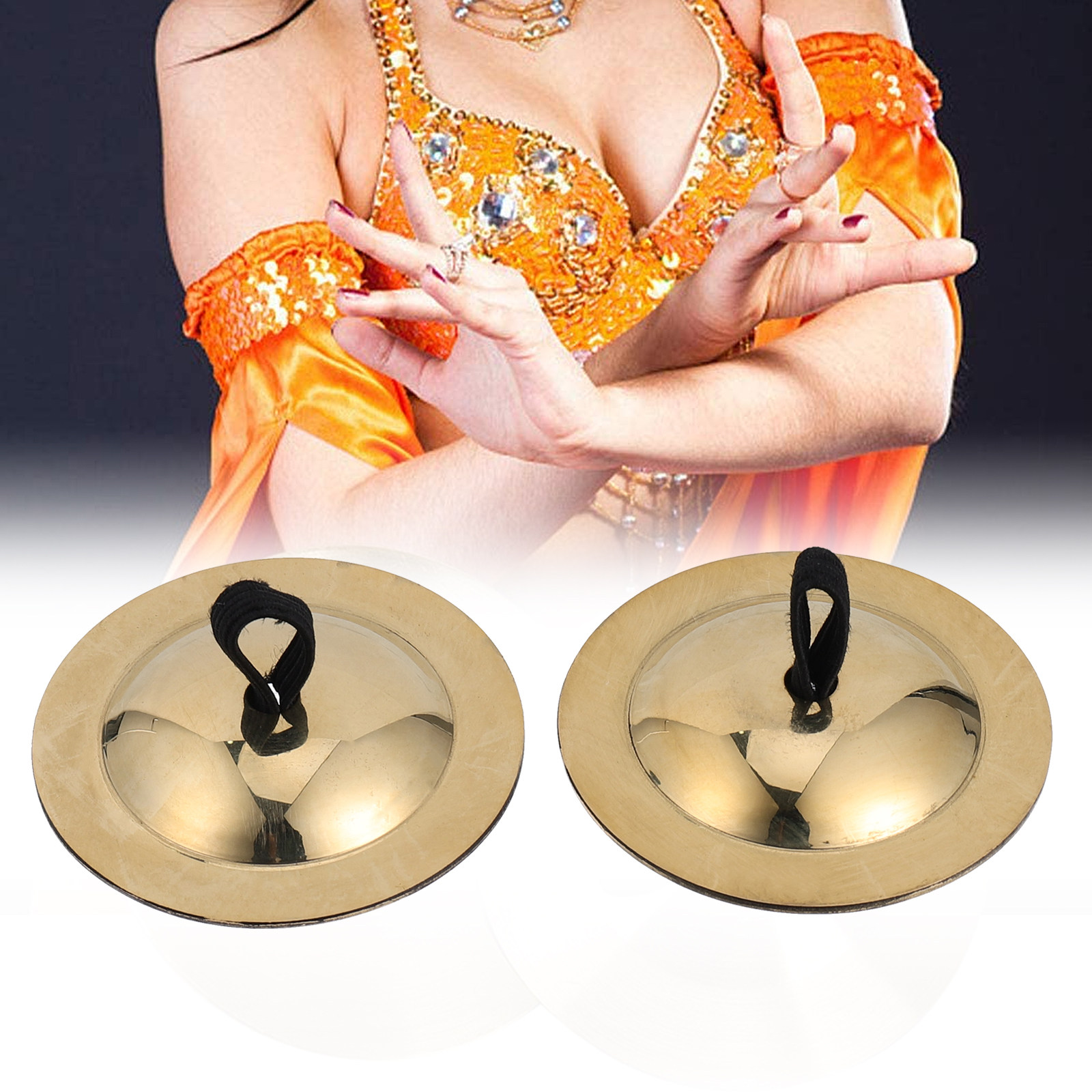 2Pairs Copper Finger Cymbals M - Musical Instrument Kids 评论和价格