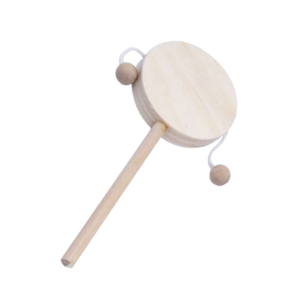 1Set DIY Rattle Drum Wooden Un - Musical Instrument For Babies 评论和价格