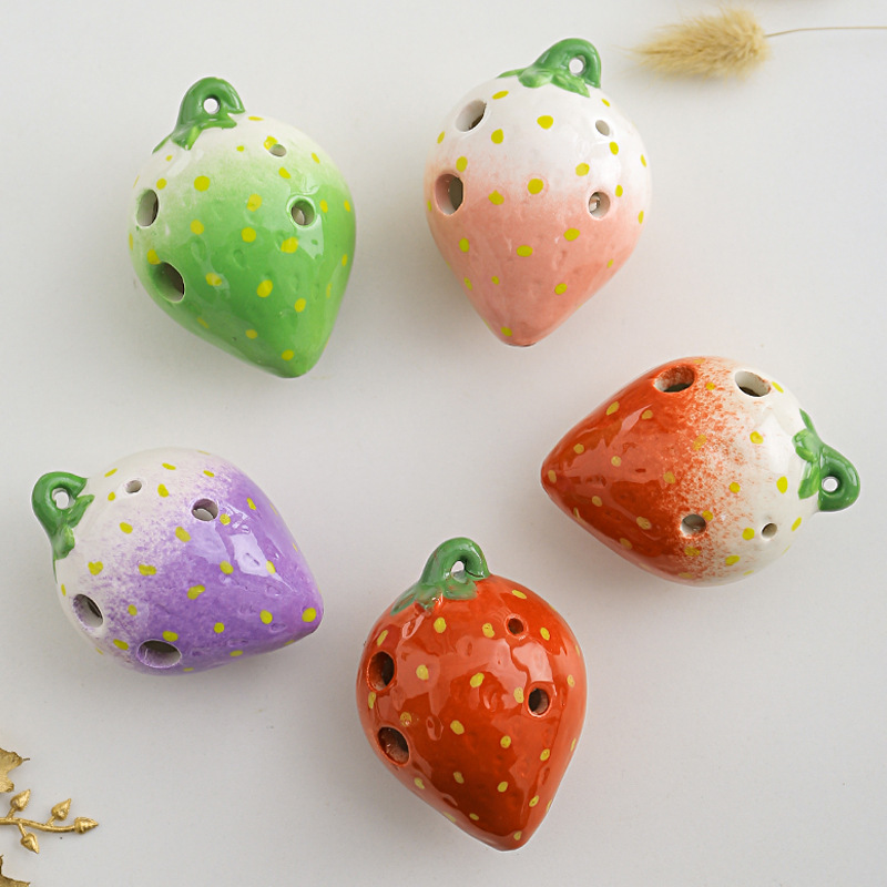 Cute Strawberry Shaped Ocarina - Musical Instrument Kids 评论和价格