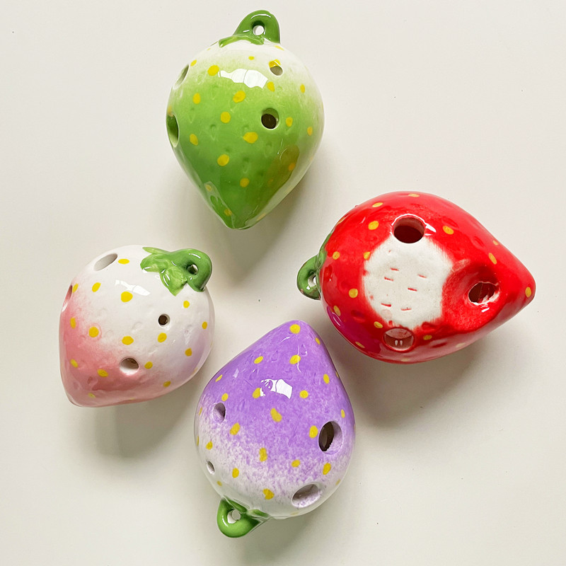 Cute Strawberry Shaped Ocarina - Musical Instrument Kids 评论和价格