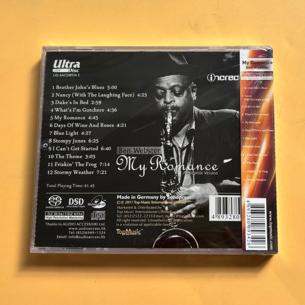 Ben Webster My Romance Jazz CD - Musical Instrument Of 评论和价格